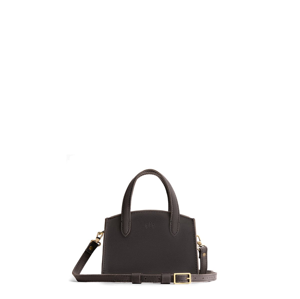 Full Moon*Mini | Leather tote bag with handles, adjustable crossbody strap, zipper top, and a back pocket