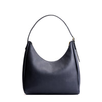 Night Owl*Large | U-shaped, flat-bottomed leather shoulder bag with adjustable strap