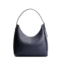 Night Owl*Large | U-shaped, flat-bottomed leather shoulder bag with adjustable strap