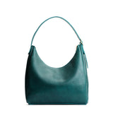 Sea Glass Large | U-shaped, flat-bottomed leather shoulder bag with adjustable strap