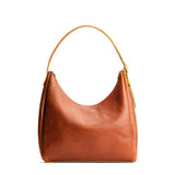 Sienna Large | U-shaped, flat-bottomed leather shoulder bag with adjustable strap