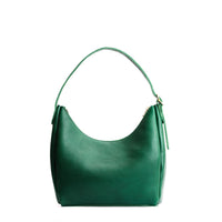 Bacalar*Medium | U-shaped, flat-bottomed leather shoulder bag with adjustable strap