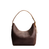 Coldbrew Medium | U-shaped, flat-bottomed leather shoulder bag with adjustable strap