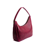 Orchid Medium | u-shaped, flat-bottomed leather shoulder bag with adjustable strap