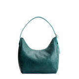 Sea Glass Medium | U-shaped, flat-bottomed leather shoulder bag with adjustable strap