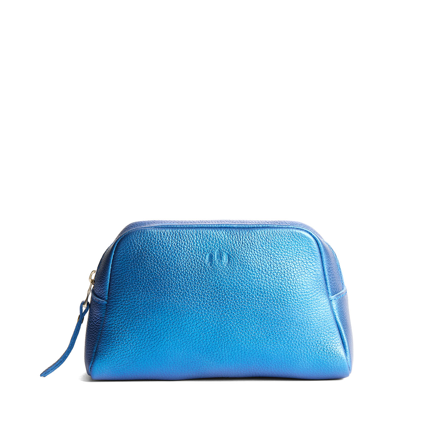 Comet Blue | Trapezoid pouch with leather zipper pull