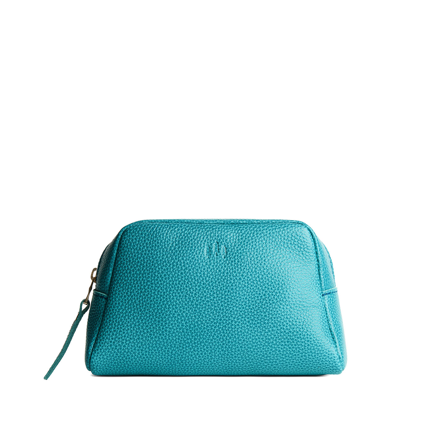 Seafoam | Trapezoid pouch with leather zipper pull