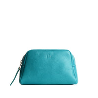 Seafoam | Trapezoid pouch with leather zipper pull