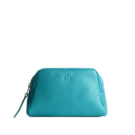 Seafoam | Trapezoid pouch with leather zipper pull