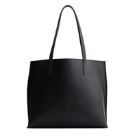 Black*Large | Leather tote bag with interior snap key loop