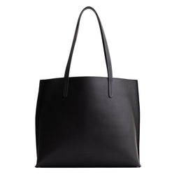 Black*Large | Leather tote bag with interior snap key loop
