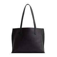 Black*Medium | Leather tote bag with interior snap key loop
