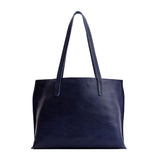 Cobalt Medium | Leather tote bag with interior snap key loop