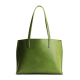 Green Apple Medium | Leather tote bag with interior snap key loop