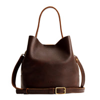 Coldbrew*Large | Symmetrical bucket bag with handle, latch closure, and removable crossbody strap