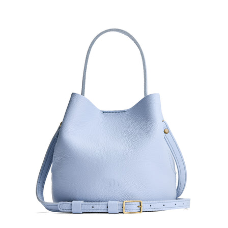 Skyway*Small | Symmetrical bucket bag with handle, latch closure, and removable crossbody strap