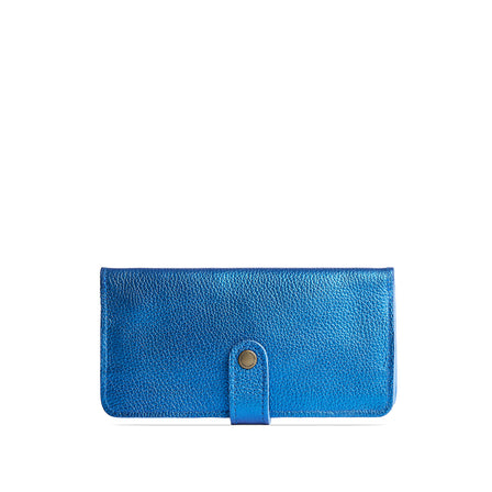 Comet Blue | Leather wallet with snap closure