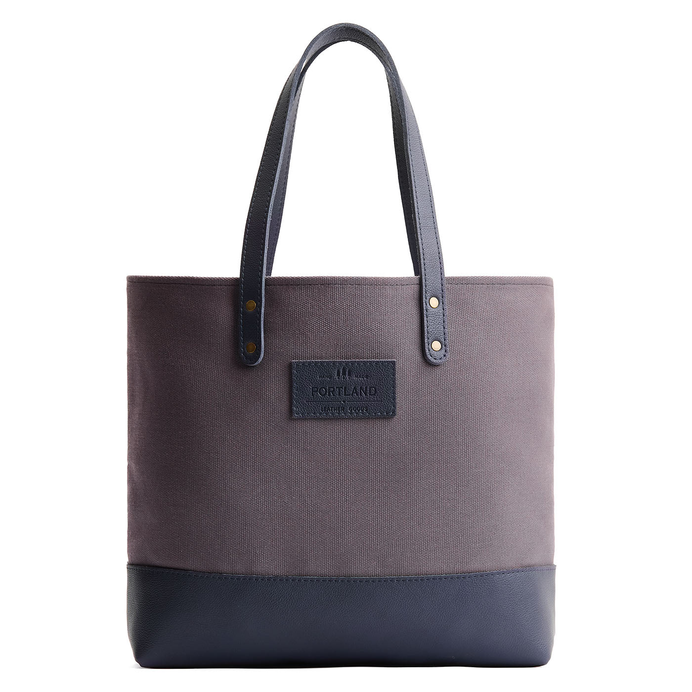 Ash | Canvas tote with leather base and handles