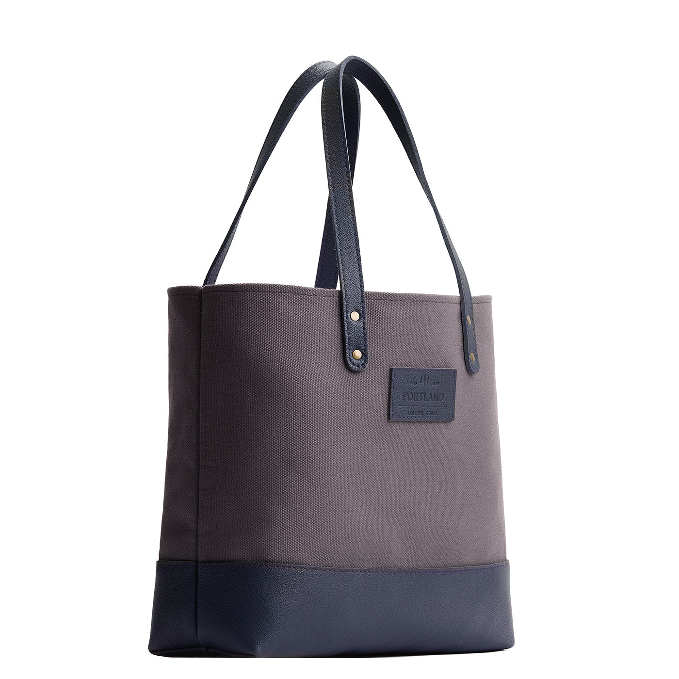 Ash | Canvas tote with leather base and handles
