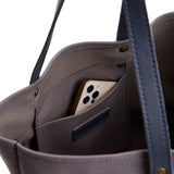 Ash | Canvas tote with leather base and handles