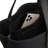 Noir | Canvas tote with leather base and handles