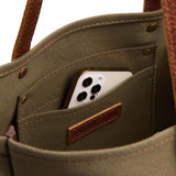 Yucca | Canvas tote with leather base and handles