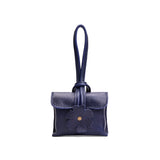Cobalt | Wristlet pouch with loop strap and a flower design