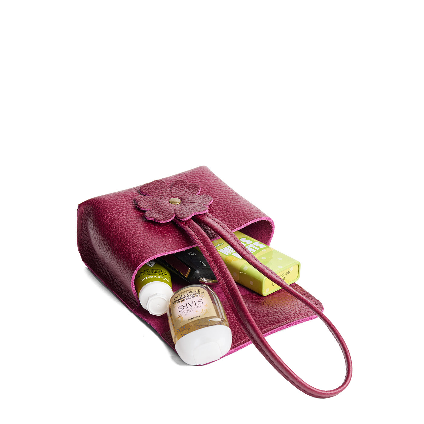 Orchid | Wristlet pouch with loop strap and a flower design