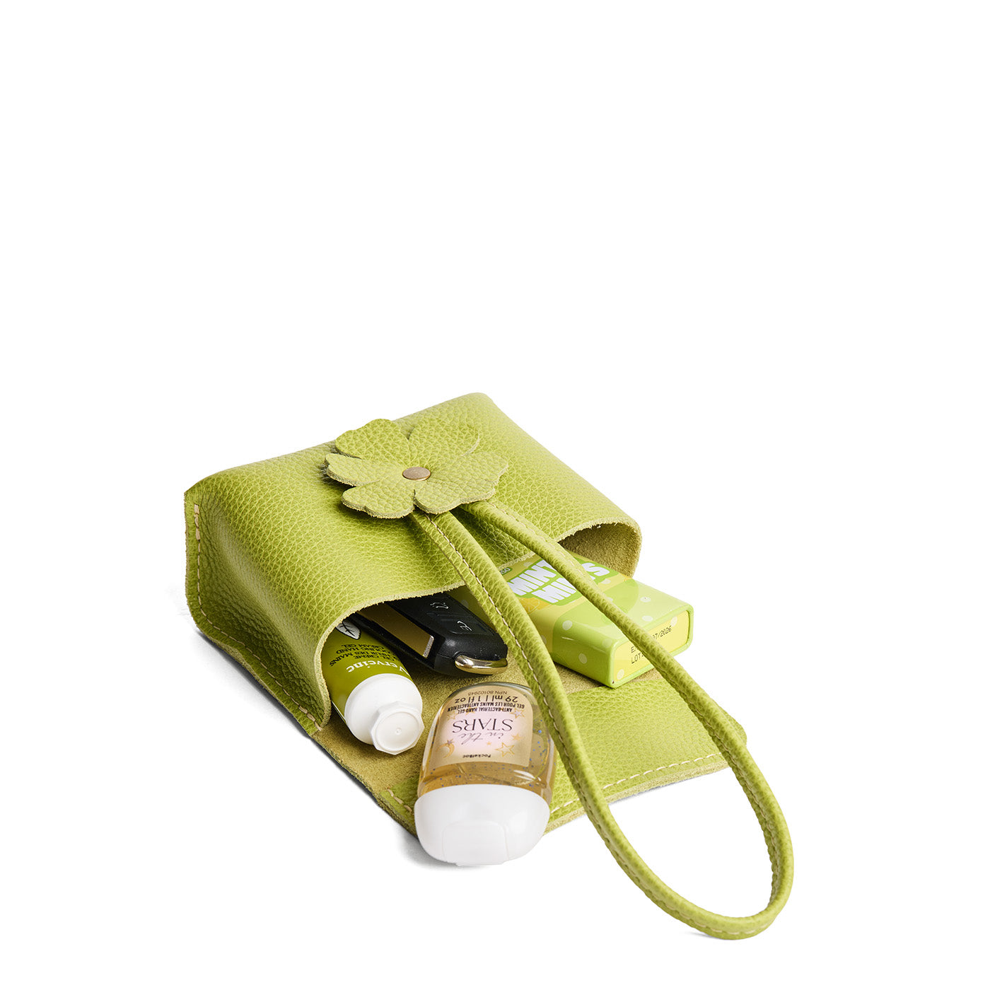 Wasabi | Wristlet pouch with loop strap and a flower design