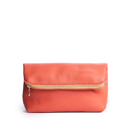 Coral | Closed folded zipper pouch