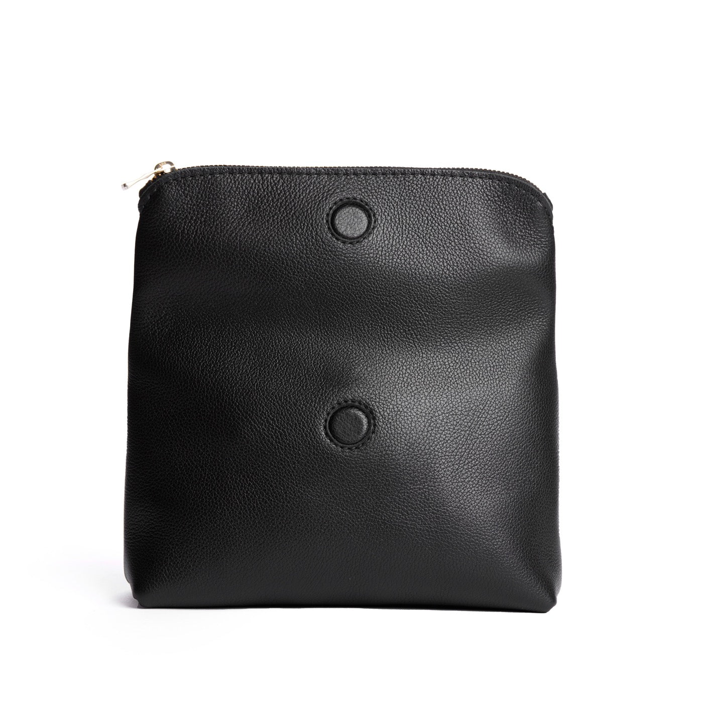 Pebbled--black | Open folded zipper pouch