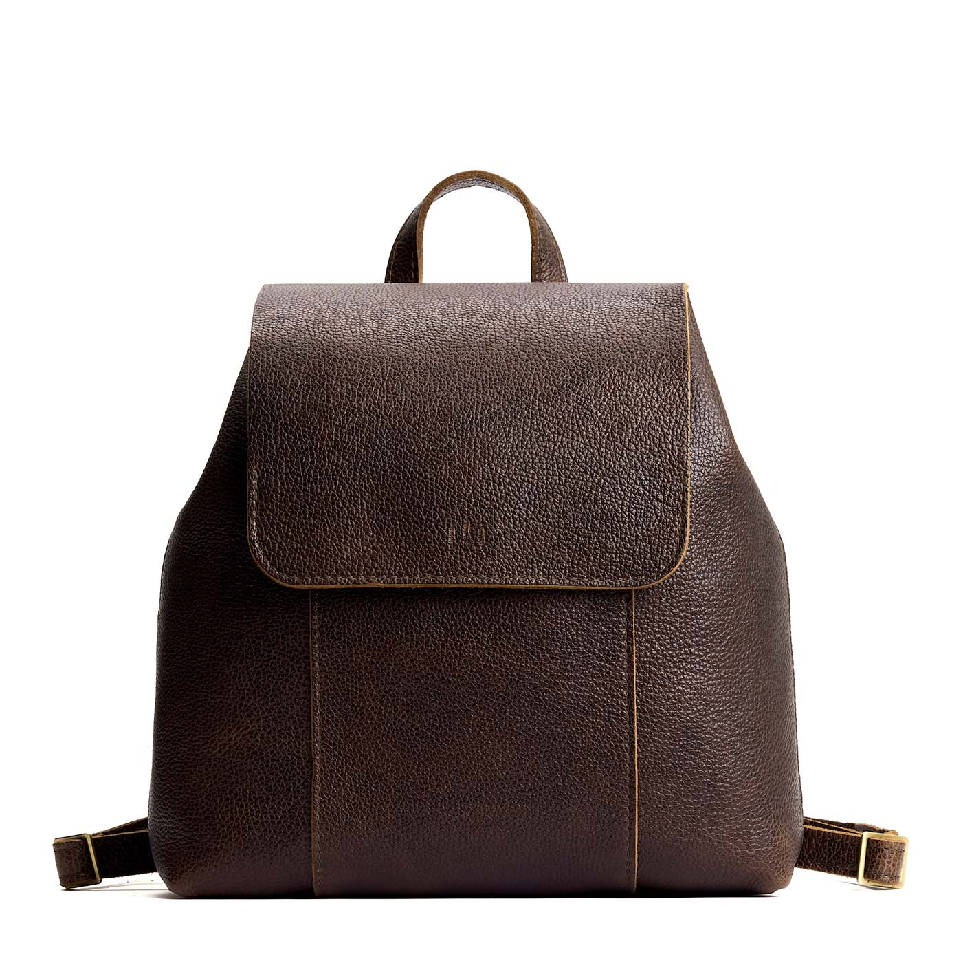 Coldbrew | Leather backpack with magnetic flap closure on a white background