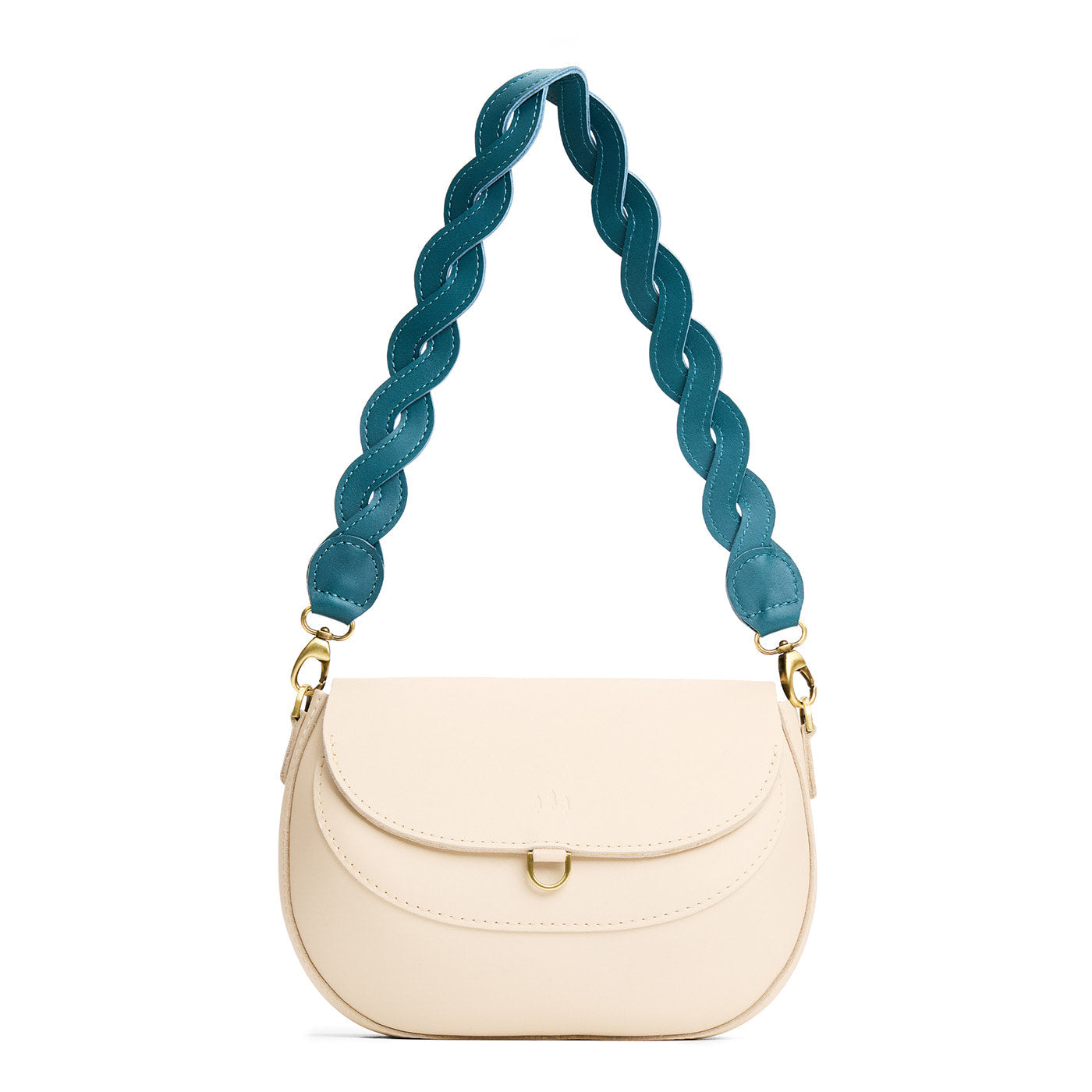 Harbor | Woven leather shoulder strap with swivel lobster clasps shown on Monaco Crossbody