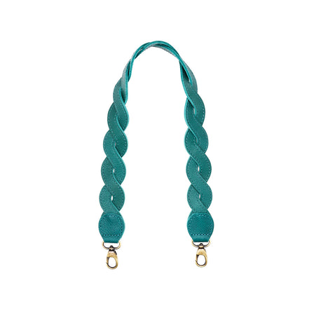Sea Glass | Woven leather shoulder strap with swivel lobster clasps