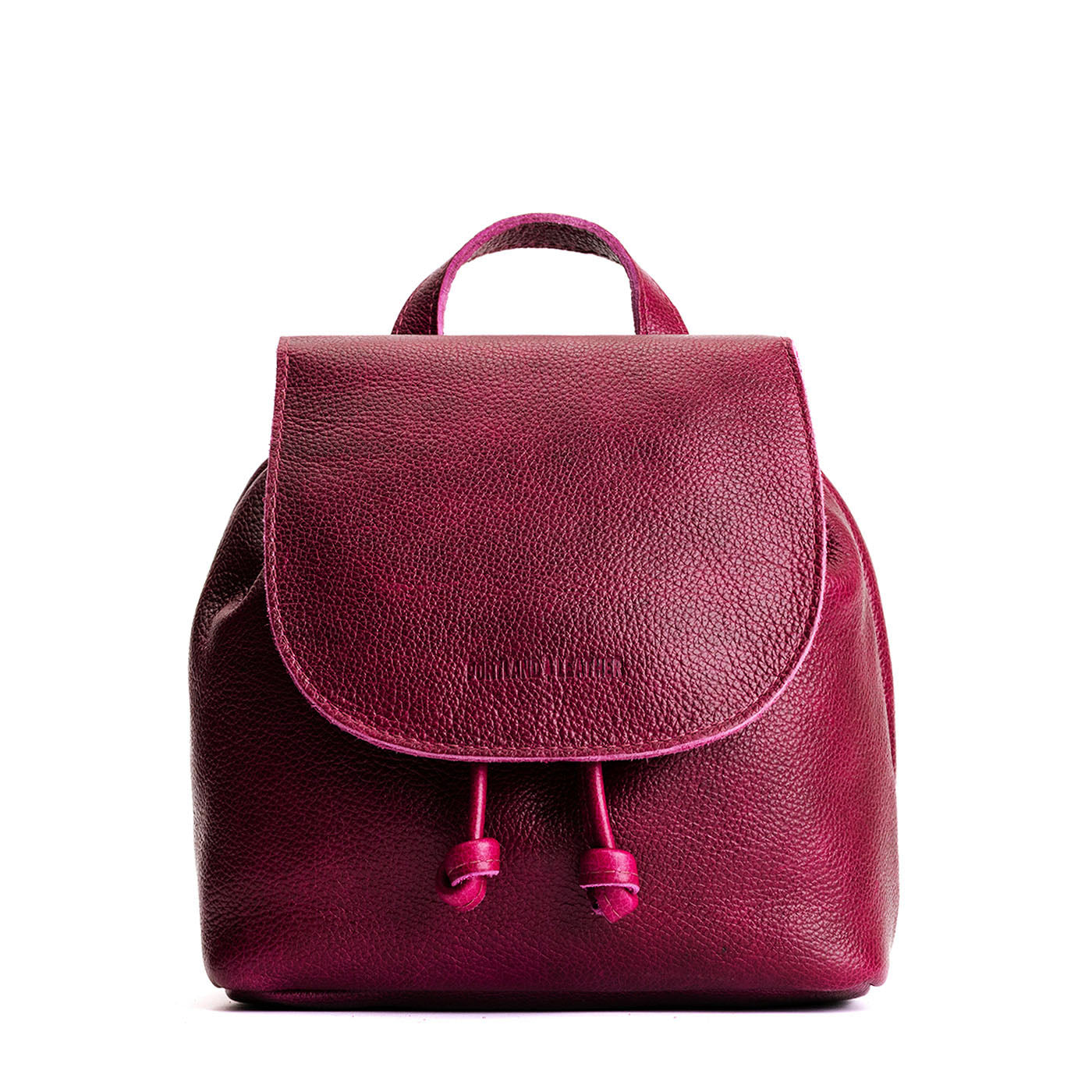 Orchid | Drawstring bucket backpack with snap closure under flap