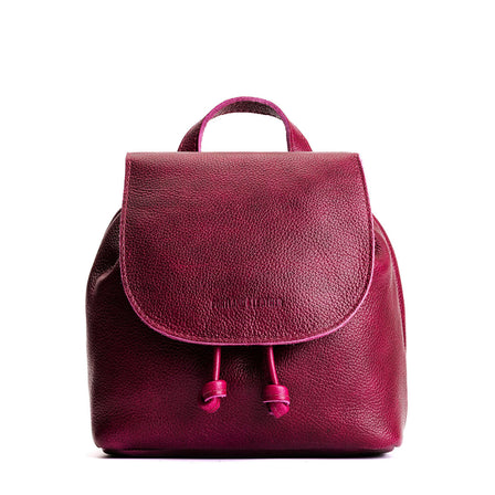 Orchid | Drawstring bucket backpack with snap closure under flap