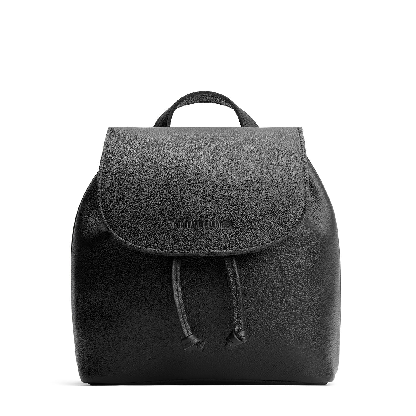 all black leather mini backpack 'Almost Perfect' Bucket Backpack