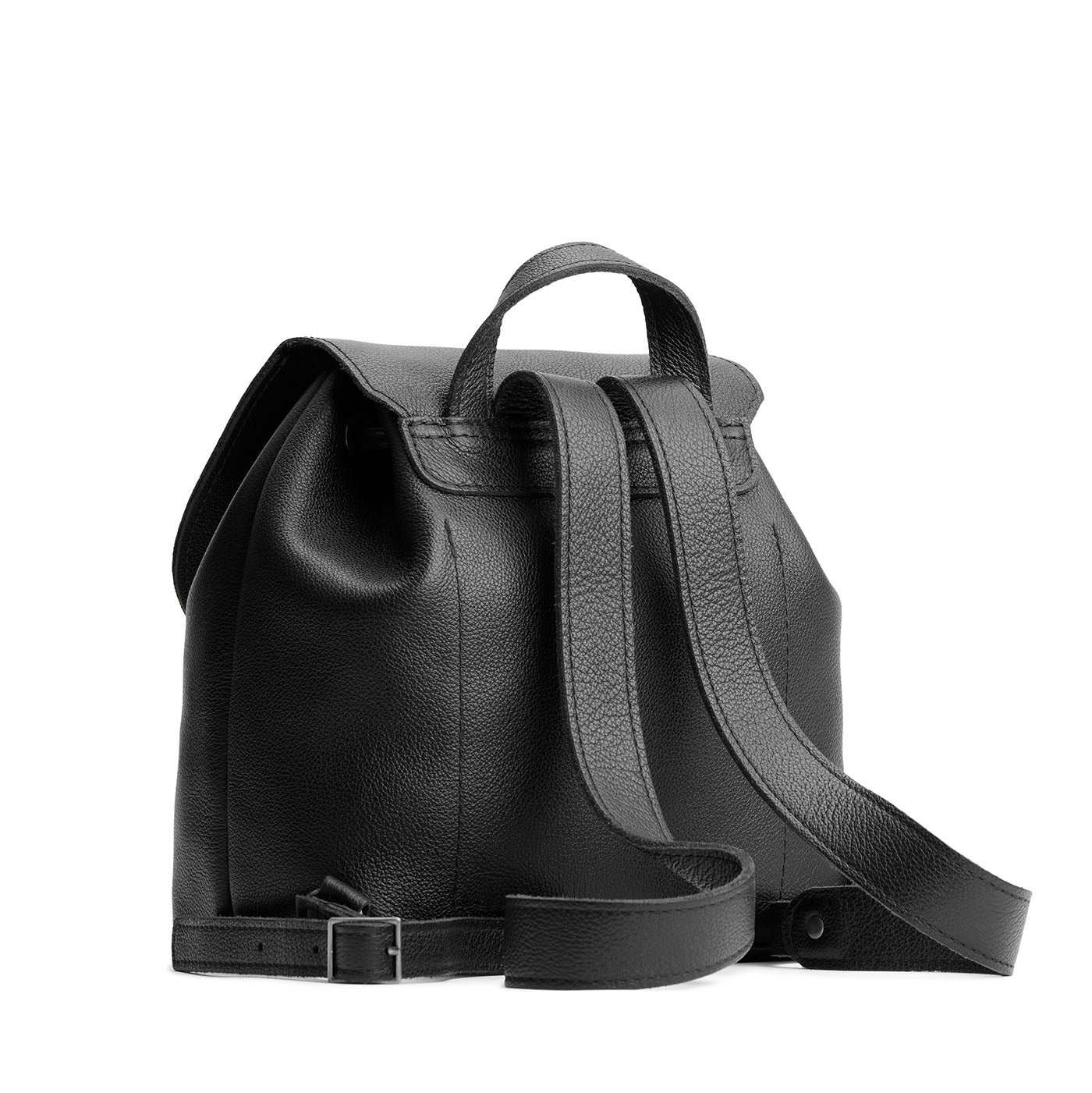 black leather backpack with back pocket 'Almost Perfect' Bucket Backpack