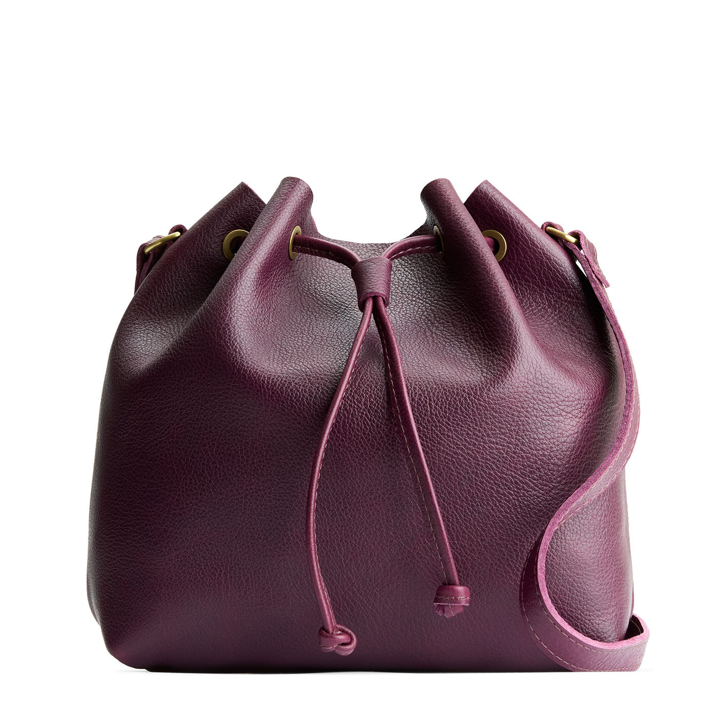 Plum*Large | Slouchy crossbody bag with leather drawstring closure