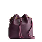 Plum Small | Slouchy crossbody bag with leather drawstring closure