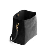 Dahlia | Symmetrical bucket bag with latch closure and removable crossbody strap