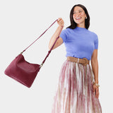 Orchid | symmetrical bucket bag with latch closure and removable crossbody strap