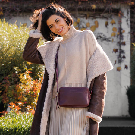 Plum*Large | Mid-size rectangular crossbody with adjustable strap