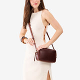 Cognac Large | Mid-size rectangular crossbody with adjustable strap