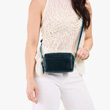 Boreal Small | Model wearing petite rectangular crossbody with adjustable strap