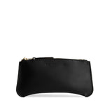 Black Large | Small pouch with a top zipper and unique curved bottom