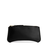 Black*Large | Small pouch with a top zipper and unique curved bottom