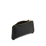 Black Large | Small pouch with a top zipper and unique curved bottom