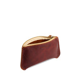 Nutmeg Large | Small pouch with a top zipper and unique curved bottom