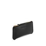 Black Small | Small pouch with a top zipper and unique curved bottom